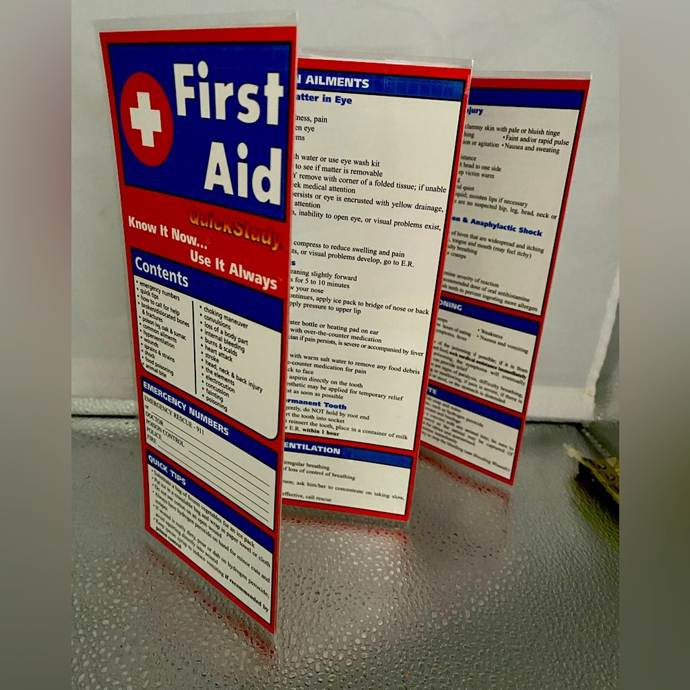 “First Aid” Laminated Reference Guide